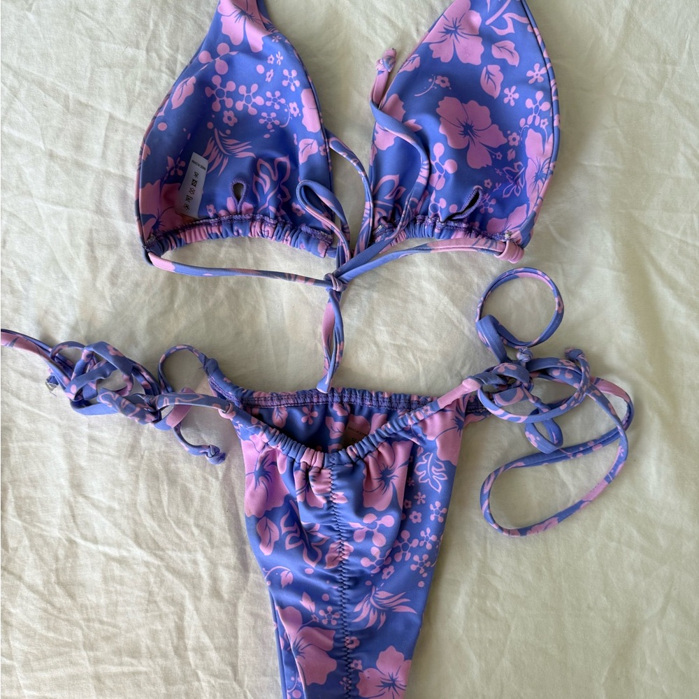 Bright swim Bikini Set Blue and Pink